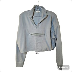 Garage Light Blue Half-Zip Fleece Sweatshirt
